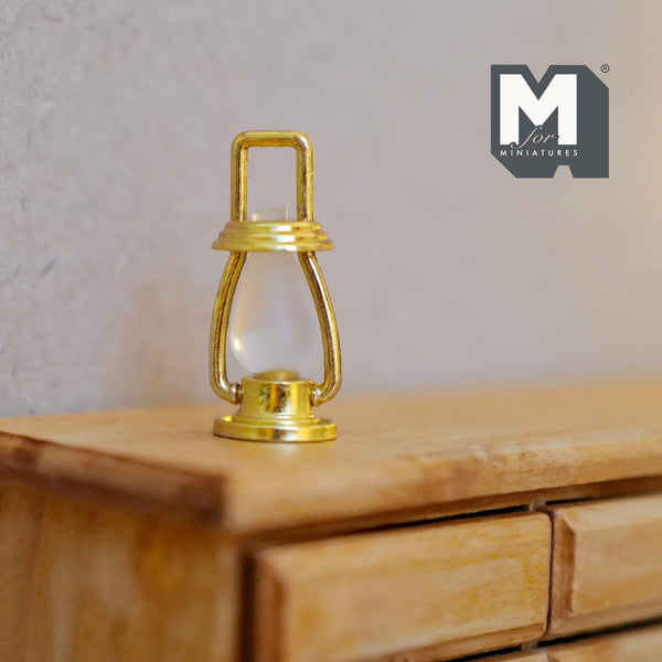 Miniature Brass lamp Lantern 1:12 Scale Dollhouse Outdoor Lighting Fixture (non functional) - C085