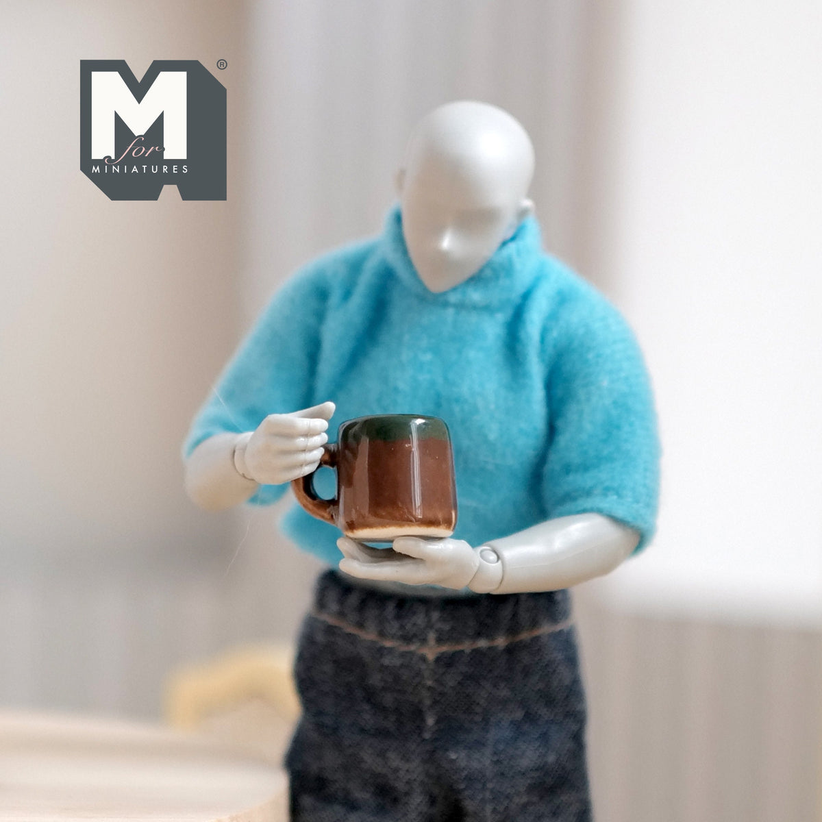 1:12 Scale Miniature Stone Mugs Dollhouse Supplies Coffee Mugs Set of 4 - A023
