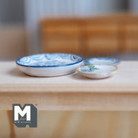 Miniature Ceramic Plates 1:12 Scale Dollhouse Kitchen Accessories Large Fruit Plate 1-9/16 inch (Dia.) - A061