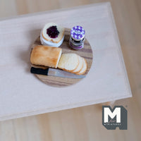 1:12 Scale dollhouse miniature breakfast, bread jam and tray miniature loaf of bread breakfast set - E046