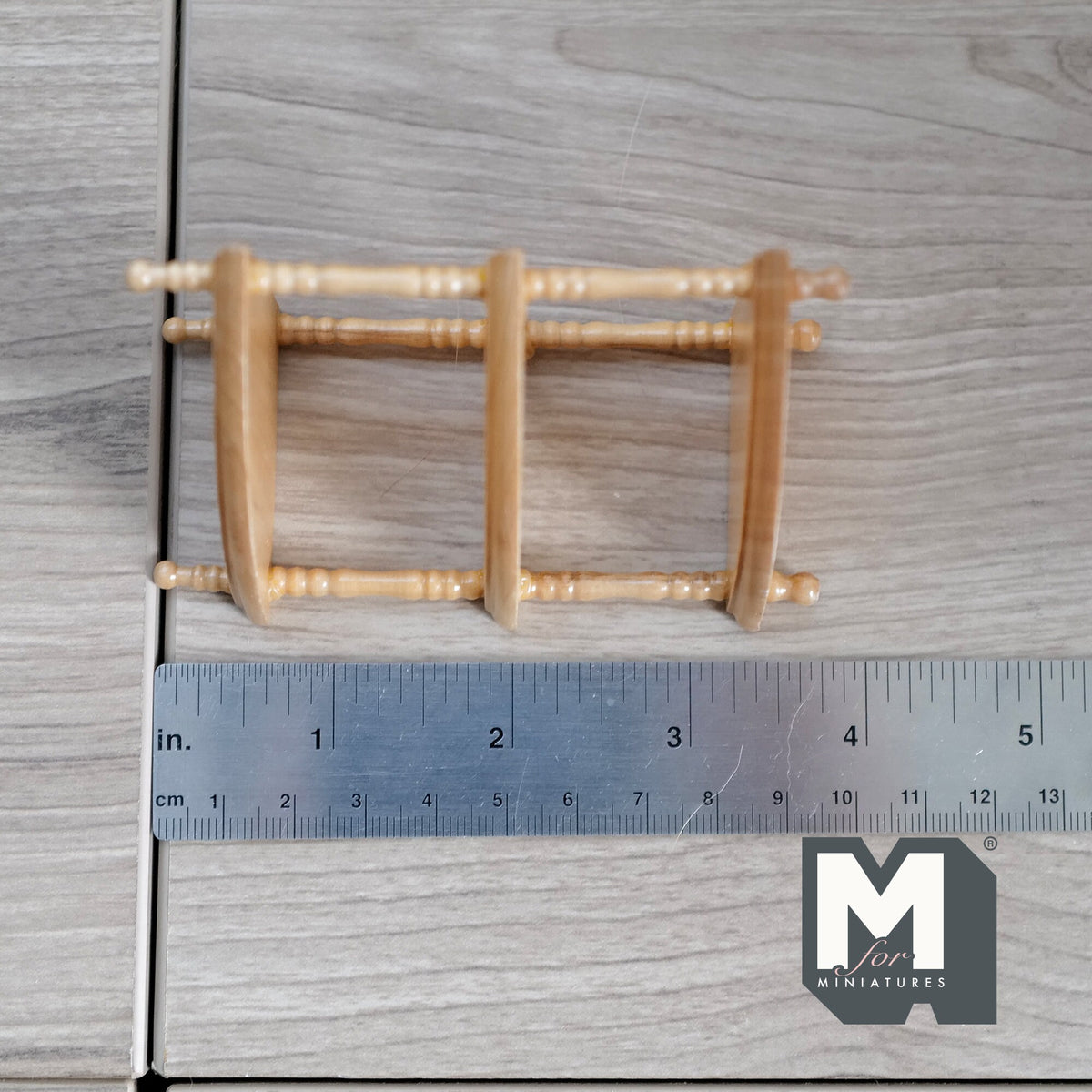 1:12 Scale Miniature Wood Corner Shelf Unit, 3 Tiers, 3-3/4 inch tall, DIY Dollhouse Supply (brown)