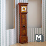 1:12 Dollhouse Miniature Tall Case Clock Grandfather Clock Floor Clock Long Case Clock (cast resin) - B036