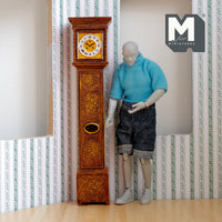 1:12 Dollhouse Miniature Tall Case Clock Grandfather Clock Floor Clock Long Case Clock (cast resin) - B036