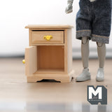 Unpainted Dollhouse Nightstand 1:12 Scale Miniature Bedroom Furniture Unfinished Bedside Table Night Table Bedside Cabinet - I030