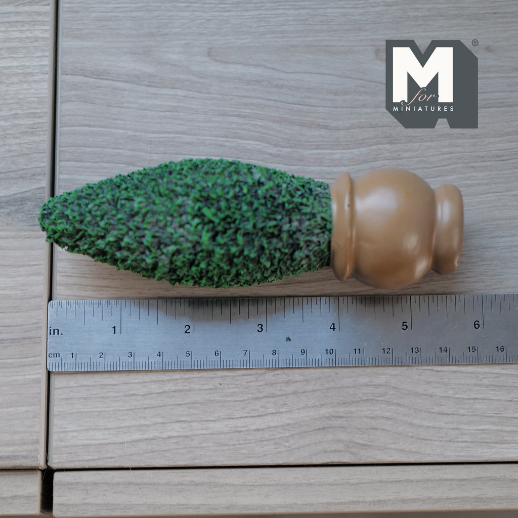 Miniature Topiary Plant with Round Base Pot 1:12 Scale Dollhouse Garden Tree 5-9/16 inch tall - B019