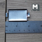 1:12 Scale Miniature Metal Baking Tray with End Handles, 1-3/4 inch long, DIY Dollhouse Supply (silver)