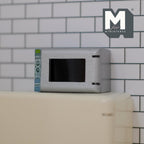 1:12 Scale Miniature Microwave Oven with Opening Door, 1-1/2 inch wide, DIY Dollhouse Supply (silver gray)