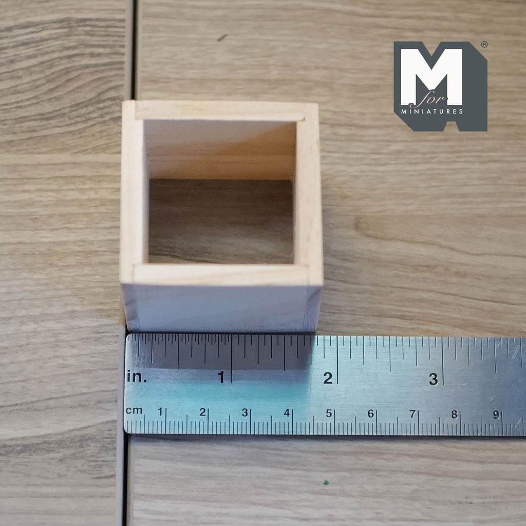 1:12 Scale Miniature Unpainted Wood Cube Shelf Unit, 1 x 1, 1-3/4 inch wide, DIY Dollhouse Supply