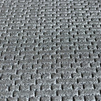 1:12 scale English bond brick wall foam board in gray with embossed brick texture, close up view