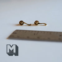 Dollhouse Door Handles 1:12 Scale Miniature Door Levers Set of 2 (gold) 9/16" Long - C050