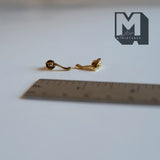 Dollhouse Door Handles 1:12 Scale Miniature Door Levers Set of 2 (gold) 9/16" Long - C050