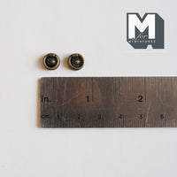 Miniature Metal Round Drawer Pulls 1:12 Scale Dollhouse Pulls Set of 2 - C050