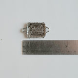 Dollhouse Supplies Metal Engraved Silver Tray 1:12 Scale Miniature Rectangular Serving Tray - F066