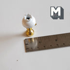 1:12 Scale Miniature Brass Gas Lamp with Glass Shade, 1-5/8 inch tall, DIY Dollhouse Supply (will not light up)