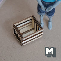 Unpainted Miniature Wood Crates Dollhouse Fruit Crate Vegetables Crate Food Crate Wine Crate Display Crate 2 inch wide - D091