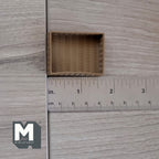 1:12 Scale Miniature Rectangular Woven Basket, 1-9/16 inch long, DIY Dollhouse Supply (brown)