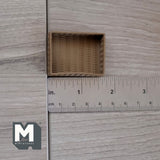 Miniature Rectangular Woven Basket 1:12 Scale  (brown) - D055