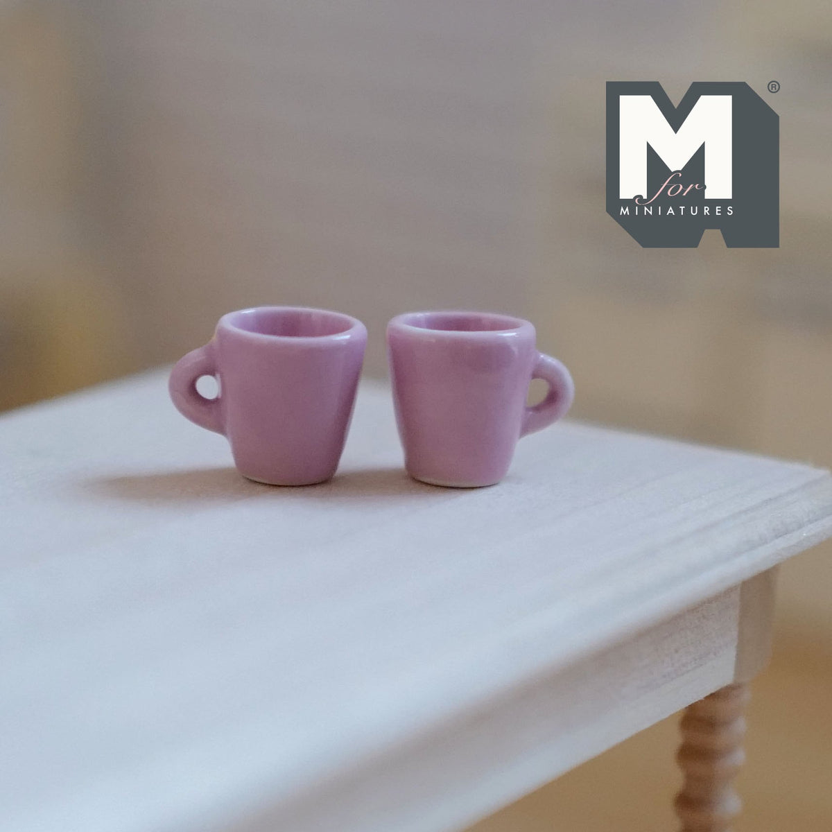 1:12 miniature ceramic coffee mug with handle tea cup set of 2 - A076