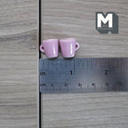 1:12 miniature ceramic coffee mug with handle tea cup set of 2 - A076