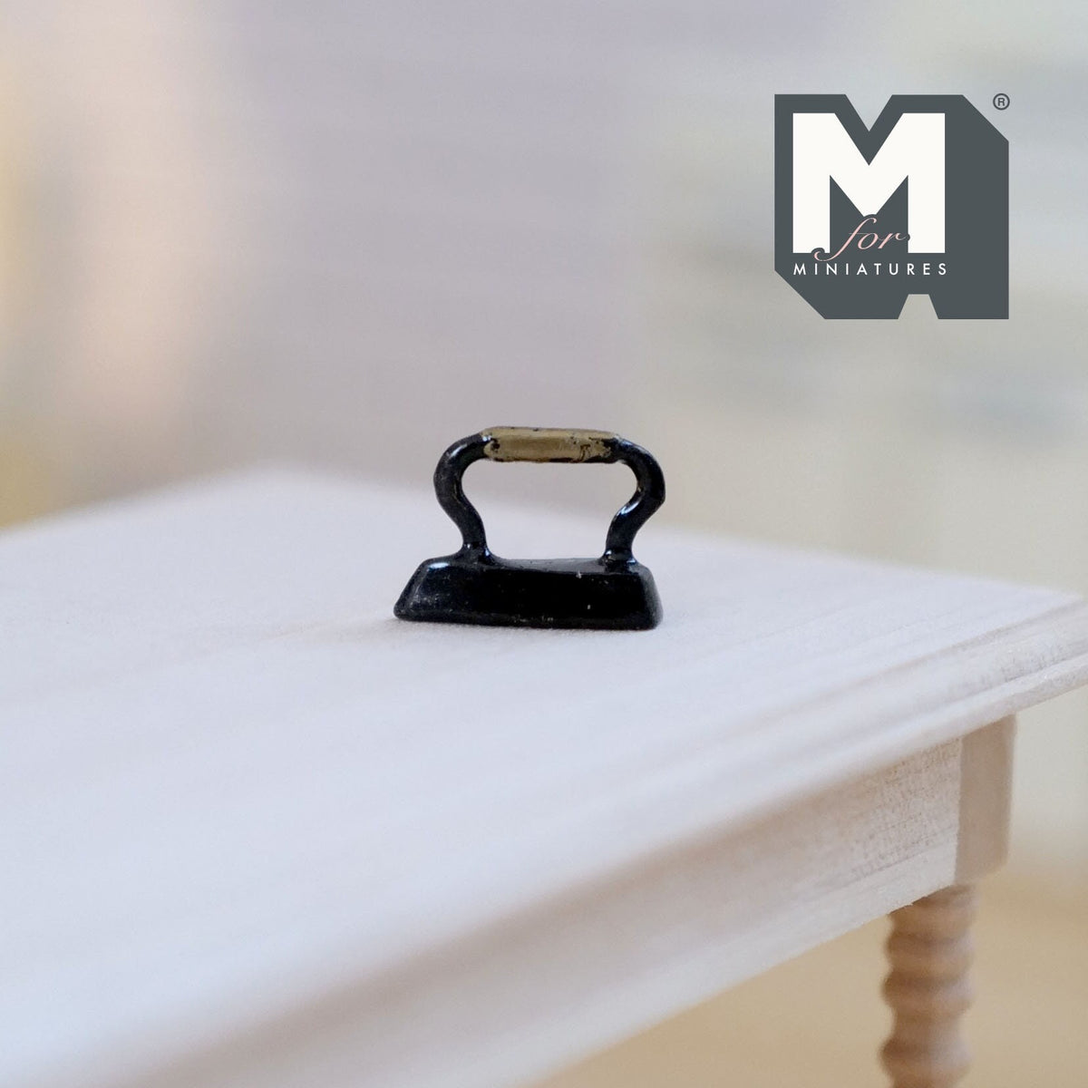 1:12 Scale Miniature Classic Flat Iron, 9/16 inch long, DIY Dollhouse Supply (black)