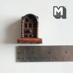 Radio de table miniature style cathédrale à l'échelle 1:12, 4,1 cm (1-5/8 po) de hauteur, accessoire pour maison de poupée à monter soi-même (marron)
