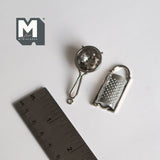 1:6 Scale Miniature Metal Grater and Sieve , Miniature Metal Zester , Miniature Cheese Shredder , Miniature Fruit Shredder - F061