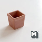 1:12 Scale Miniature Terracotta Tree Pot, Large, Square and Tapered, 1-5/8 inch tall, DIY Dollhouse Supply