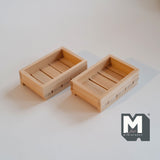 Miniature Wood Crates 1:12 Scale Dollhouse Fruit Crate Vegetables Crate Food Crate Wine Crate Display Crate Planter Box Set of 2 - E095