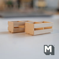 Miniature Wood Crates 1:12 Scale Dollhouse Fruit Crate Vegetables Crate Food Crate Wine Crate Display Crate Set of 2 - E065