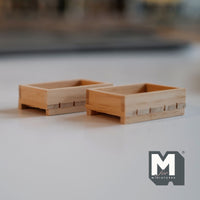 Miniature Wood Crates 1:12 Scale Dollhouse Fruit Crate Vegetables Crate Food Crate Wine Crate Display Crate Planter Box Set of 2 - E095
