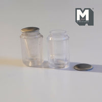 Miniature Clear Jars 1:12 Scale Dollhouse Kitchen Matte Jars with Lids Set of 2 (plastic) - E082