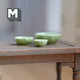 Dollhouse Supplies Miniature Ceramic Bowls Salad Bowl Set of 3 (GREEN) - A045