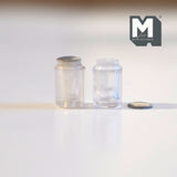 Miniature Clear Jars 1:12 Scale Dollhouse Kitchen Matte Jars with Lids Set of 2 (plastic) - E082