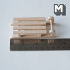 Luge miniature à lattes en bois non peint, échelle 1:12, moyenne, 8,3 cm (3-1/4 pouces) de long, fournitures pour maison de poupée DIY