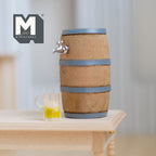 Miniatura in scala 1:12 botte di birra in legno con spillatore e boccale di birra, set da 2, alta 1-15/16 inch, accessori fai da te per casa delle bambole