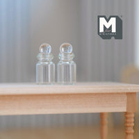 1:12 Scale Miniature Glass Bottle Set of 2 , 1 inch tall - D041