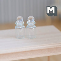 1:12 Scale Miniature Glass Bottle Set of 2 , 1 inch tall - D041