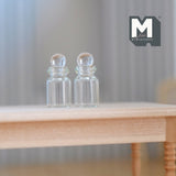 1:12 Scale Miniature Glass Bottle Set of 2 , 1 inch tall - D041