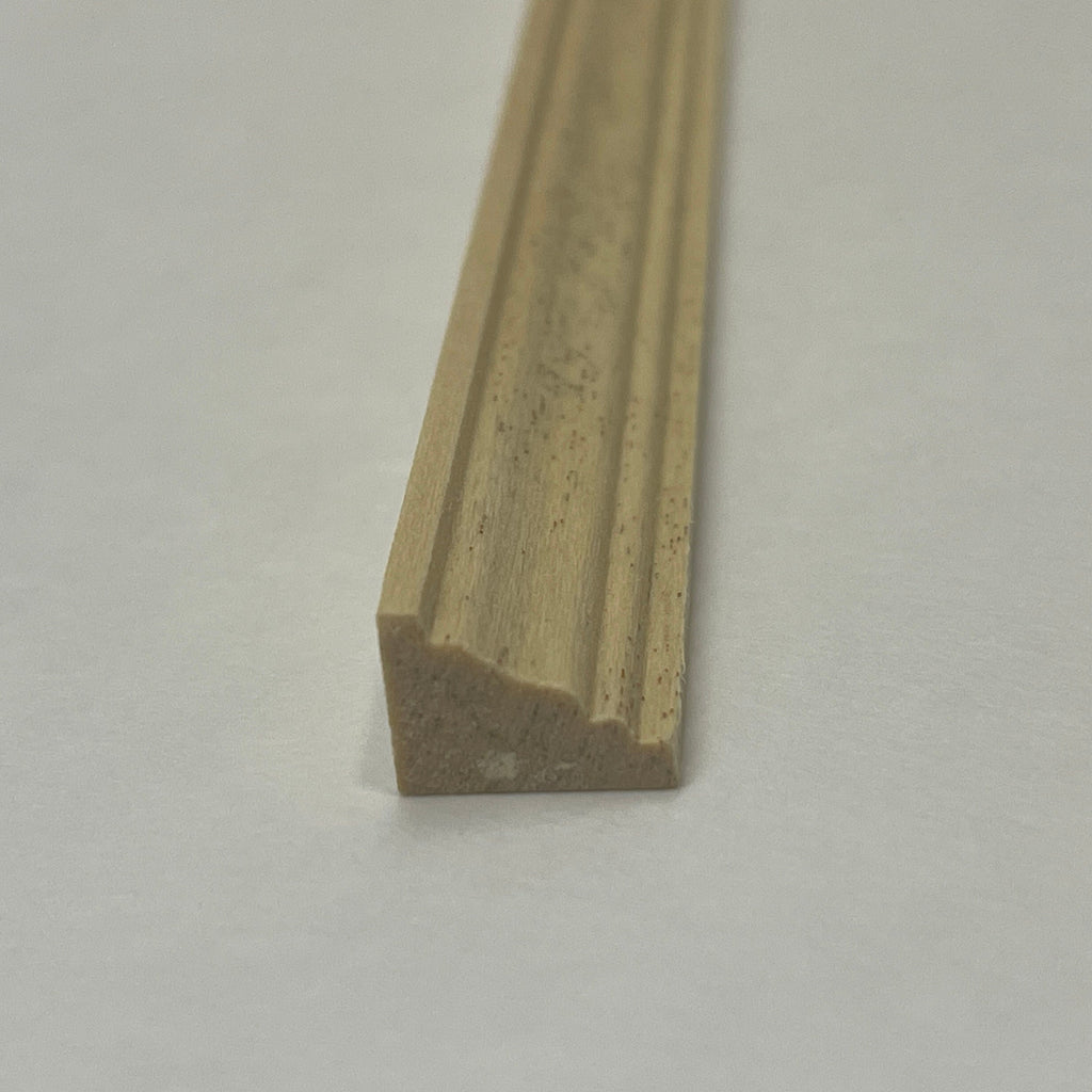 Miniature Ridged Wood Cornice Molding for Dollhouse Ceilings, 17-11/16 inch long