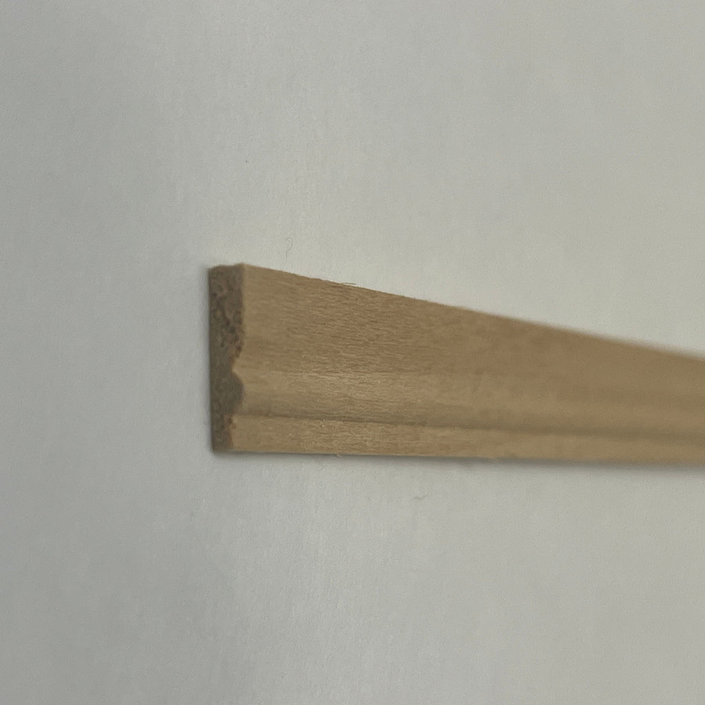 Miniature Grooved Wood Baseboard Molding for Dollhouse Walls, 18 inch long