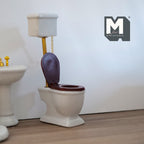Ensemble de salle de bain miniature à l'échelle 1:12, baignoire sur pieds, lavabo sur colonne, toilettes à réservoir haut et miroir ovale, lot de 4, fournitures pour maison de poupée DIY