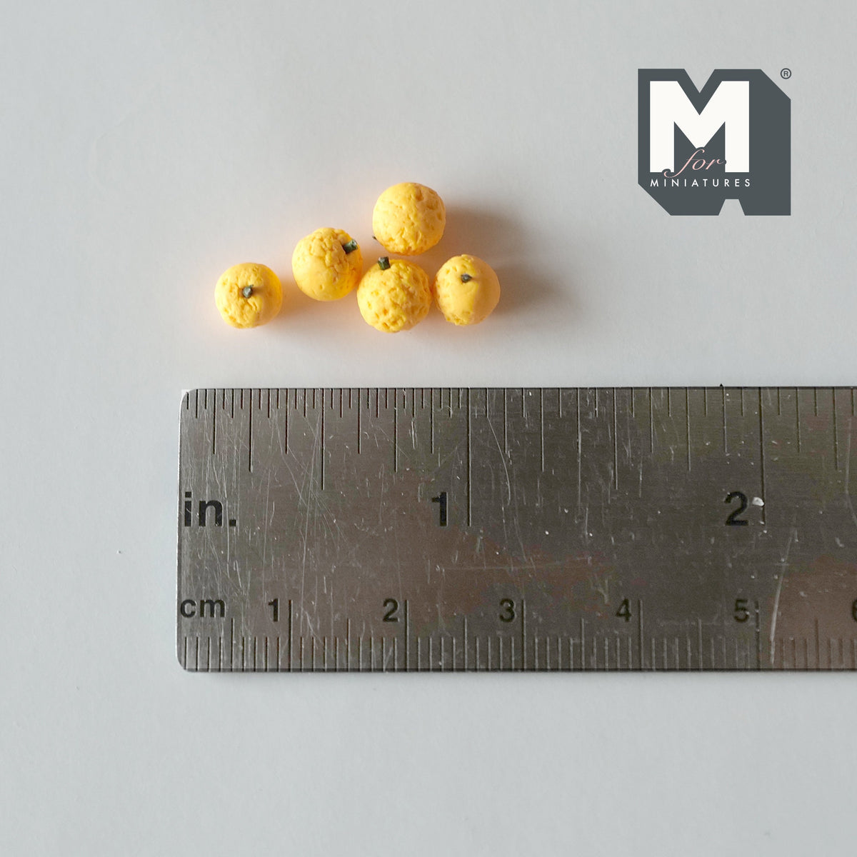 1:12 Scale Miniature Unripe Oranges, Set of 5, 1/4 inch dia., DIY Dollhouse Supply
