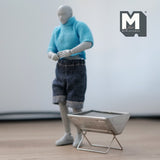Miniature Metal Charcoal Grill 1:12 Scale Dollhouse Supplies Charcoal BBQ Barbecue 1-7/16 inch tall - G034 H044