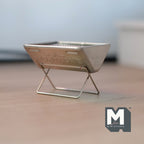 1:12 Scale Miniature Metal Charcoal Grill with Grate, Folding X Legs, 1-7/16 inch tall, DIY Dollhouse Supply