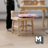 Dollhouse Supplies Dressing Table with Mirror and Chair 1:12 Scale Unpainted Dresser - H007