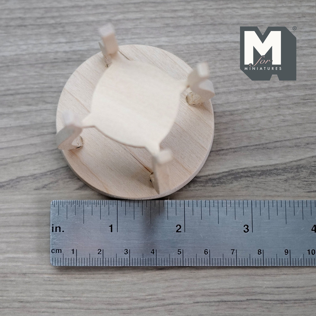 1:12 Scale Miniature Unpainted Wood Round Side Table, Cabriole Legs, Lower Shelf, 2-3/8 inch dia., DIY Dollhouse Supply