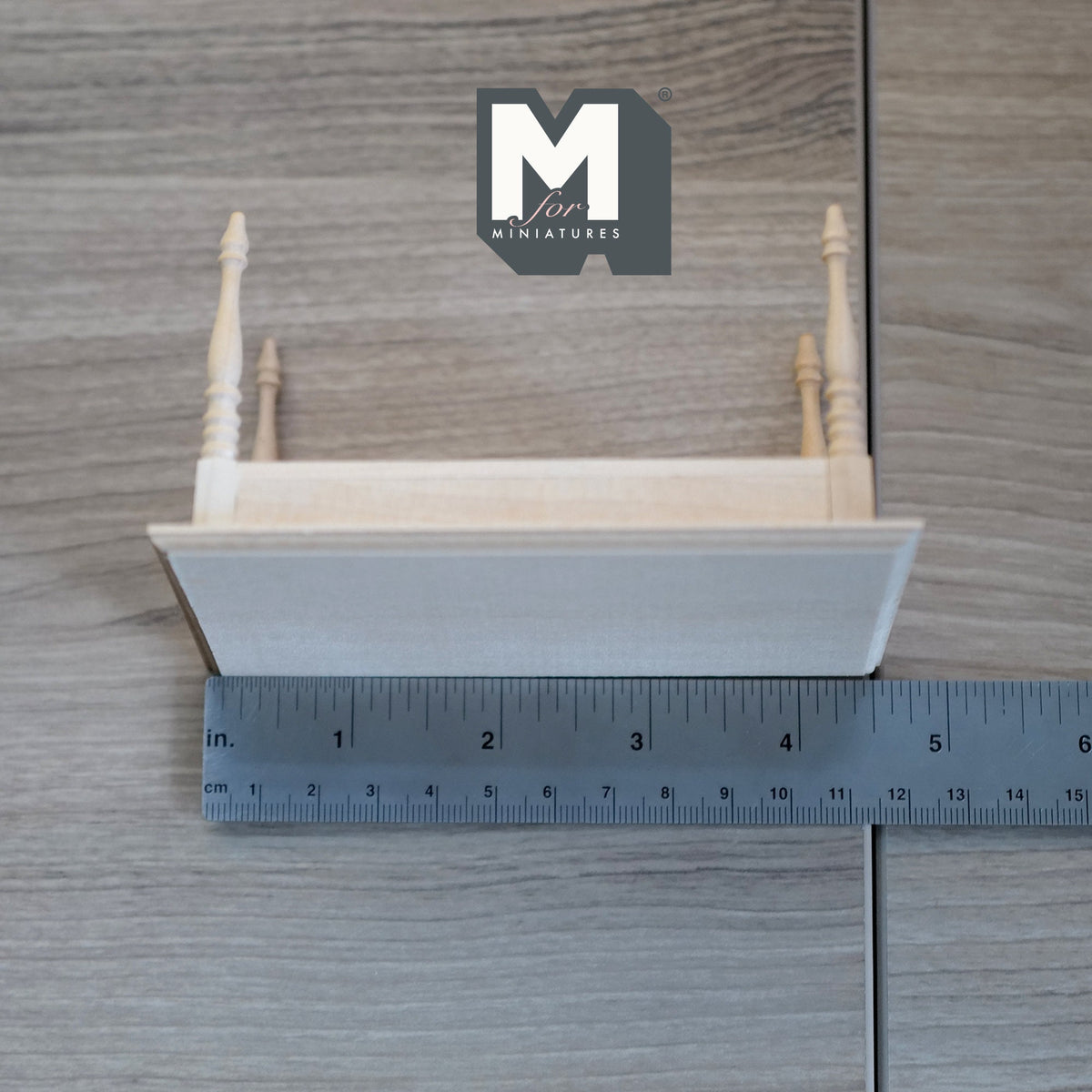 1:12 Scale Miniature Unpainted Wood Kitchen Prep Table with 2 Side Drawers, 4-9/16 inch long, DIY Dollhouse Supply