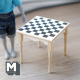 1:12 Scale Dollhouse Checkered Table Miniature Furniture Checkerboard Table - J006