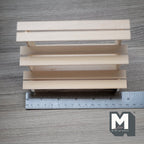 1:12 Scale Miniature Unpainted Wood 3 Tier Display Shelf, Stepped Fruit Stand, 5-11/16 inch long, DIY Dollhouse Supply (long)