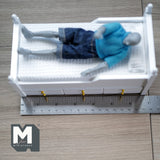 1:12 Dollhouse Supplies Miniature Wooden Daybed with Mattress Pillow Trundle Drawer (white) - B007